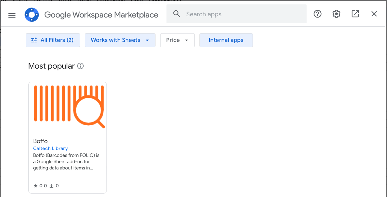 The Boffo extension as it appears in the Google Workspace Marketplace