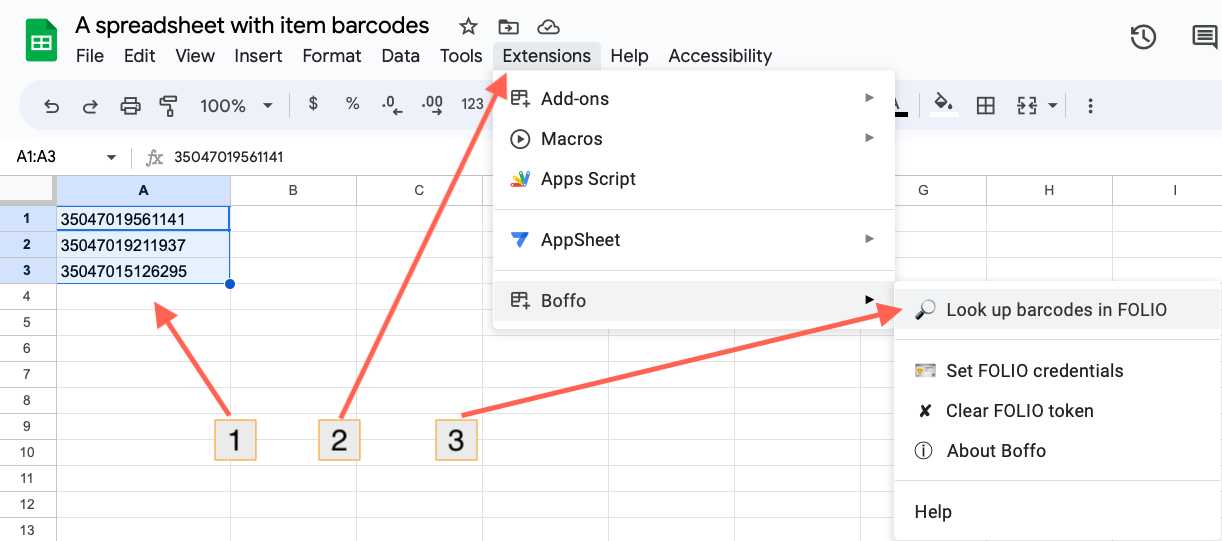 How to look up barcodes in FOLIO